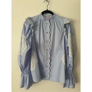 Bapy by a Bathing Ape Embroidered Button Down Shirt with Crystal Buttons